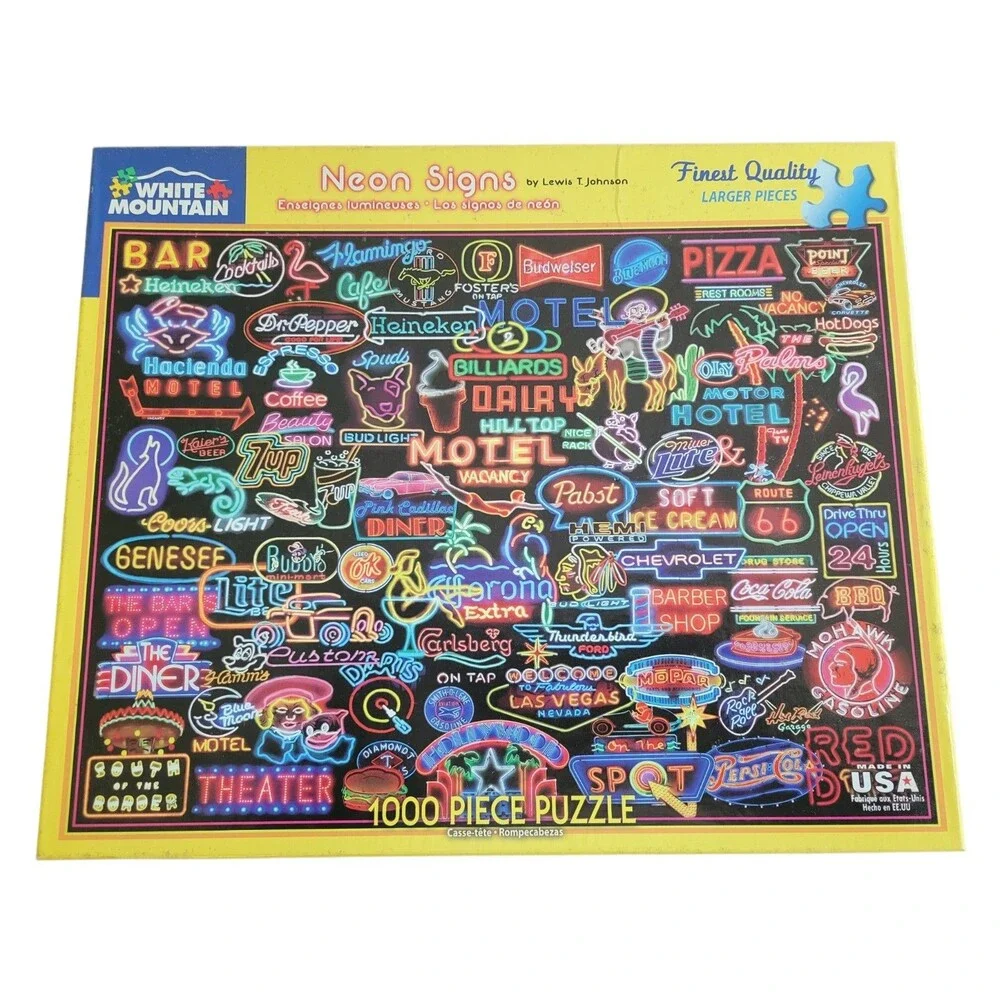 White Mountain 2017 NEON SIGNS Puzzle #1061 COMPLETE